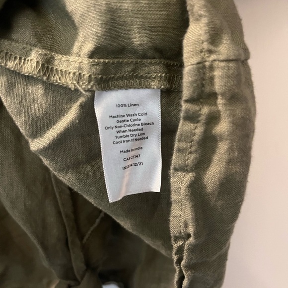 Talbots 100% Linen Olive Green Button-Up Women's Top size 1X - Picture 3 of 4